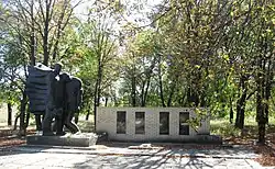 Monument to the participants in the Russian Civil War and Soviet soldiers in Bahatyr.