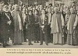 King Rama VII and Queen Rambai Barni after an audience with Pope Pius XI at Vatican City, 1934