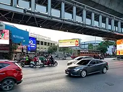 Ekkamai Tai Junction, where Ekkamai combines Sukhumvit Roads opposite Bangkok Eastern Bus Terminal, Ekkamai Road (Soi Sukhumvit 63) formed a boundary between Khlong Tan Nuea and Phra Khanong Nuea