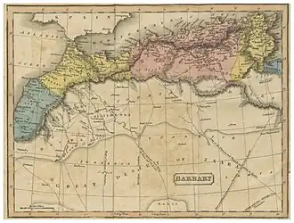 A map of the Mediterranean Sea area depicting the countries that surround it