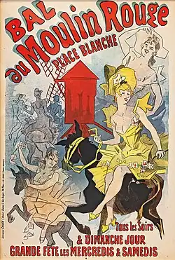Bal au Moulin Rouge, Place Blanche, poster by Jules Chéret, 1889