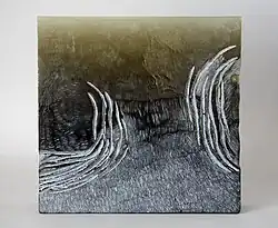 Winter landscape (Storm)', molten glass, cut and engraved, 39 x 40 cm, 2010