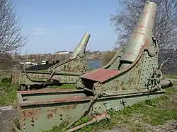 11 inch and 9 inch model 1877 coastal mortars