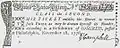 1776 Lottery ticket issued by the Continental Congress to finance the American Revolutionary War.