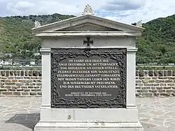 Monument on the bank of the Rhine River, erected in 1853, to commemorate the early January 1814 crossing of Blücher's forces