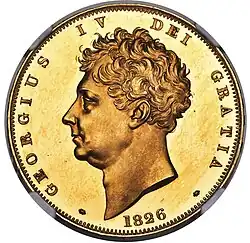 Gold coin showing a man's bust