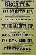 A flyer from the RYS for, among other things, the race. In it, the race is referred to as the "R.Y.S. £100 Cup".