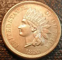 Longacre's Indian Head cent (struck 1859–1909)