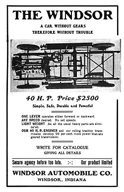 1906 Windsor advertisement in Cycle & Automobile Trade Journal