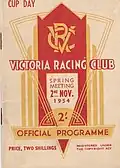 1954 VRC Melbourne Cup racebook front cover