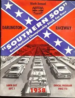 1958 Southern 500 program cover