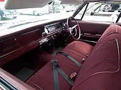 1965 RHD Pontiac Parisienne interior. The 1965 Pontiac uses a RHD version of the 1965 Chevrolet Impala dash.