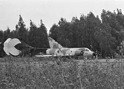 A Dassault Mirage IIICJ Shahak of 117 Squadron "First Jet" is landing at Ramat David Airbase in 1970