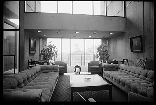 Interior, with view of Faneuil Hall through the window, 1981
