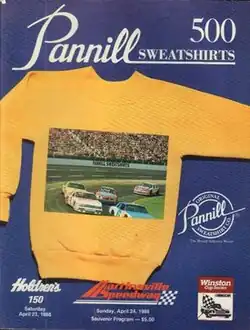 The 1988 Pannill Sweatshirts 500 program cover.