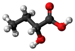 2-Hydroxybutyric acid molecule