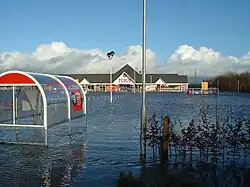 Image 66A Tesco store underwater in Carlisle during the January 2005 floods (from History of Cumbria)