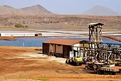 Natural salt evaporation ponds at Pedra de Lume, Sal island, Cape Verde