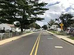 Eastbound along Road A showing typical residences in the borough