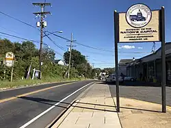 View east along Maryland State Route 332 (Central Avenue) at Southern Avenue in Capitol Heights