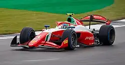 Antonelli leads the sprint race of the 2024 Silverstone Formula 2 round on "extreme wet" tyres