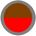 A two toned circular organisational symbol