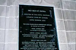 Memorialized on the Royal Military College Memorial Arch.