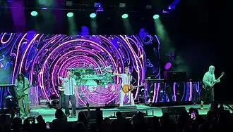 311 performing live in July 2024. From left to right: Tim Mahoney, SA Martinez, Chad Sexton, Nick Hexum, P-Nut