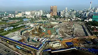 Construction of the tower in July 2016