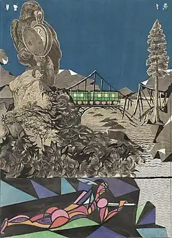 Adolf Hoffmeister, illustration for Verne's Around the World in 80 Days, 1959