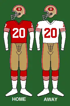The uniform of the San Francisco 49ers, 1970-1975