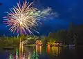Fourth of July fireworks over Brantingham Lake