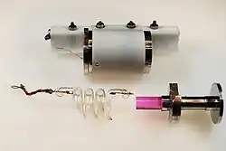 Components of original ruby laser.