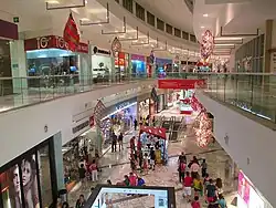 Balcony view of the shops