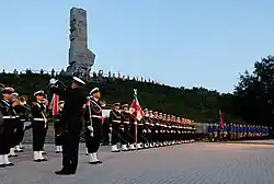 An honour guard at Westerplatte in 2018.