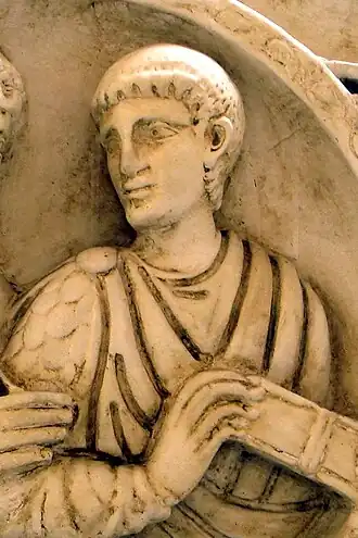 Carved relief depicting male bust