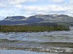 Mount Tarawera standing behind Lake Tarawera