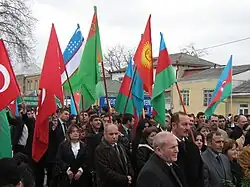 Demonstration with flags