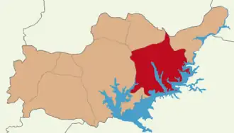 Map showing Kâhta District in Adıyaman Province