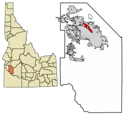 Location of Garden City in Ada County, Idaho.