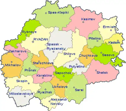 Administrative divisions of Ryazan Oblast