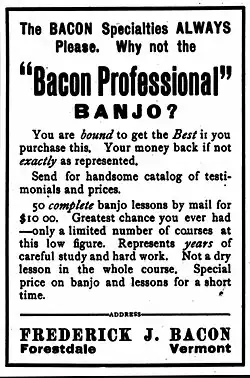 Advertisement, Bacon profession Bacon, Cadenza magazine, June 1907, p. 6