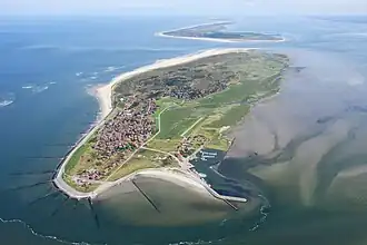 Aerial view of Baltrum from the west