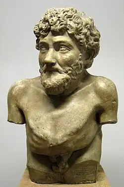 Plaster cast of a Hellenistic statue thought to depict Aesop; original in the Art Collection of the Villa Albani, Rome