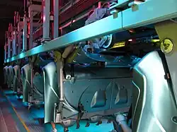 A train in the loading position