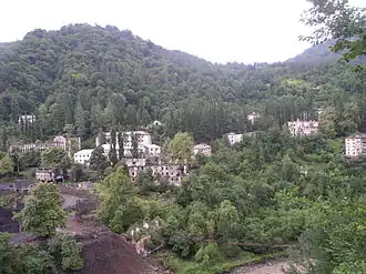 View of the Akarmara ghost town near Tkvarcheli
