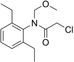 Skeletal formula of alachlor