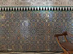 Zellij tiles on the lower walls