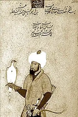 Monotone portrait of Ali-Qoli Khan Shamlu, 1584
