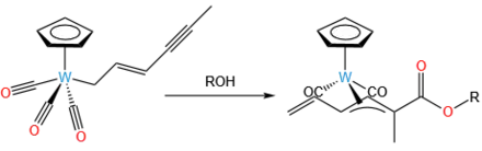 An allyl tungsten complex acting as an organic synthesis template
